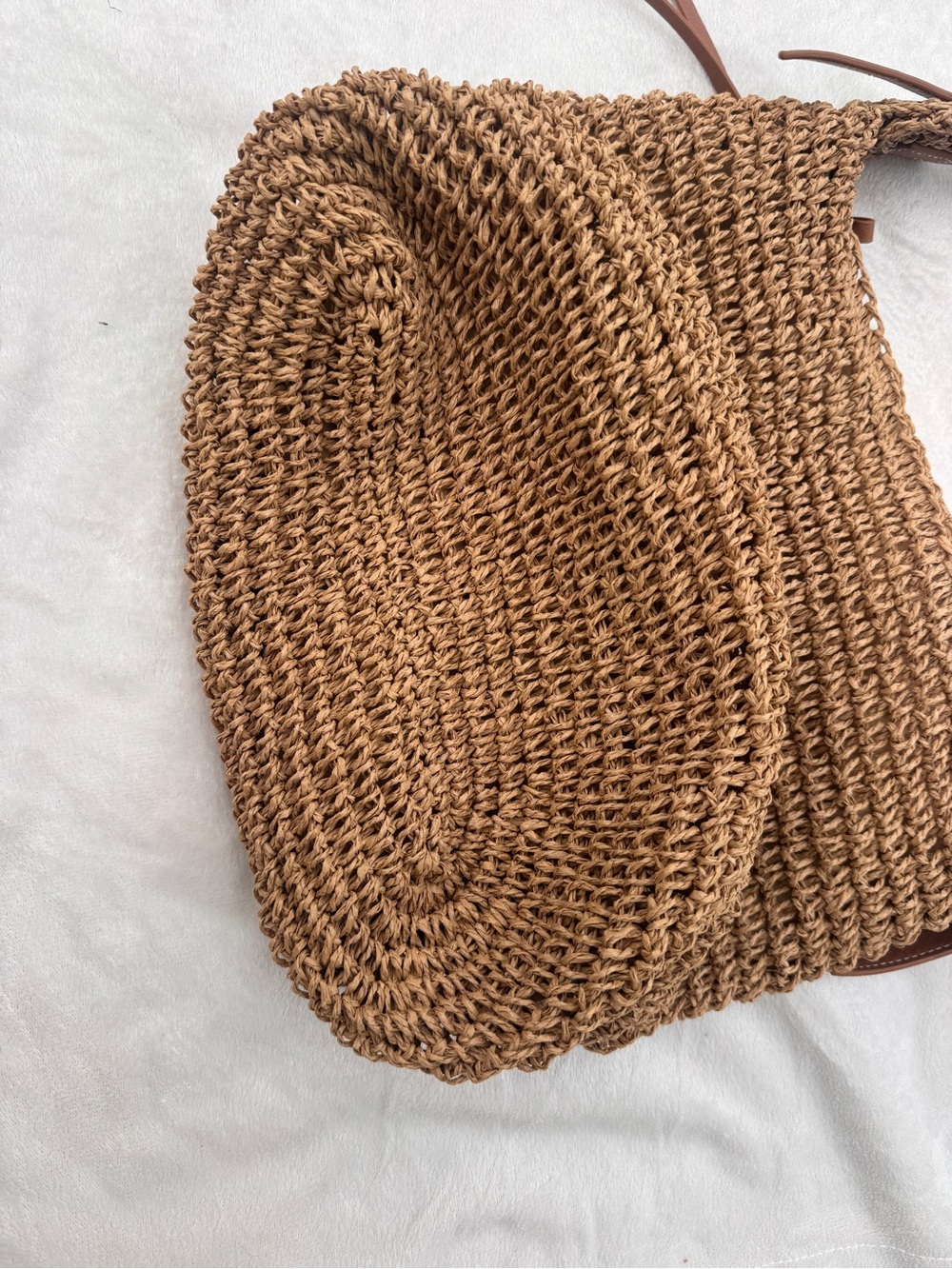 Yves Saint Laurent Brown Woven Shoulder Bag with Gold Logo - Picture 9 of 10